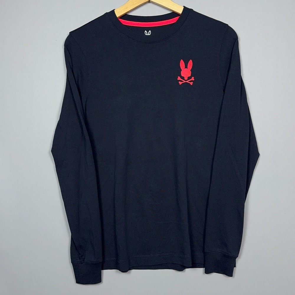 Psycho Bunny Long Sleeve Shirt Mens Size Small Pima Cotton Navy Logo Streetwear